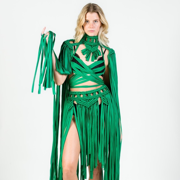 Handmade Macrame Crochet Belly Dancing Festival Dress Theatre - Picture 3 of 16